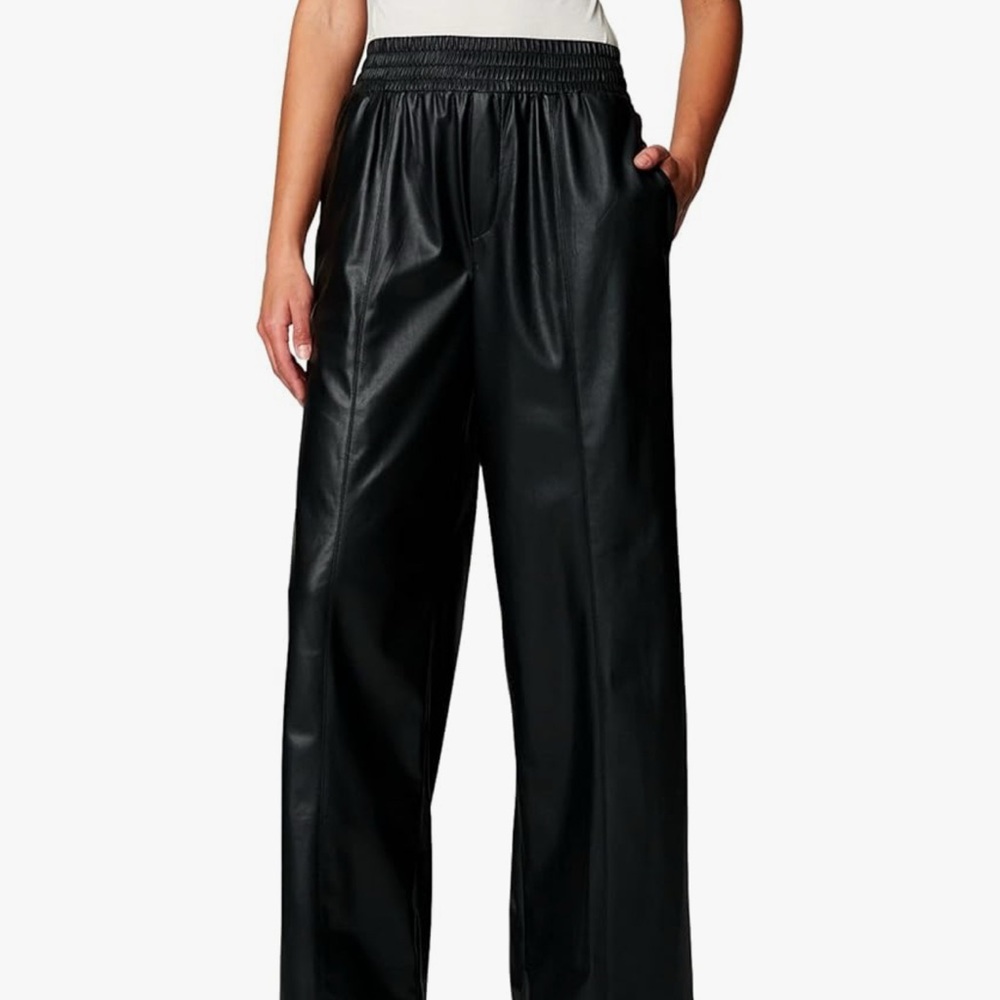 BLANKNYC] Womens Womens Luxury Wide Vegan Leather Pants